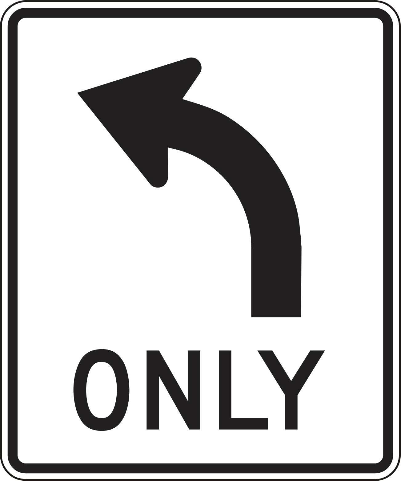 R3-5L Left Turn Only — official FHWA layout