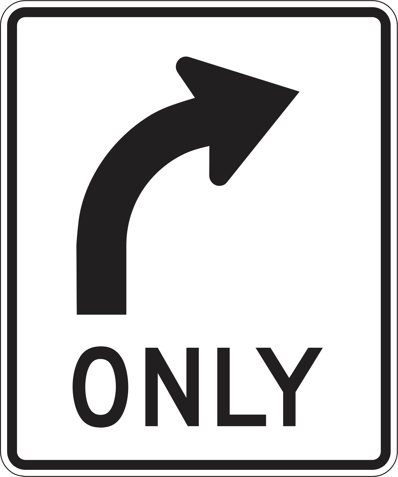 R3-5R Right Turn Only — official FHWA layout