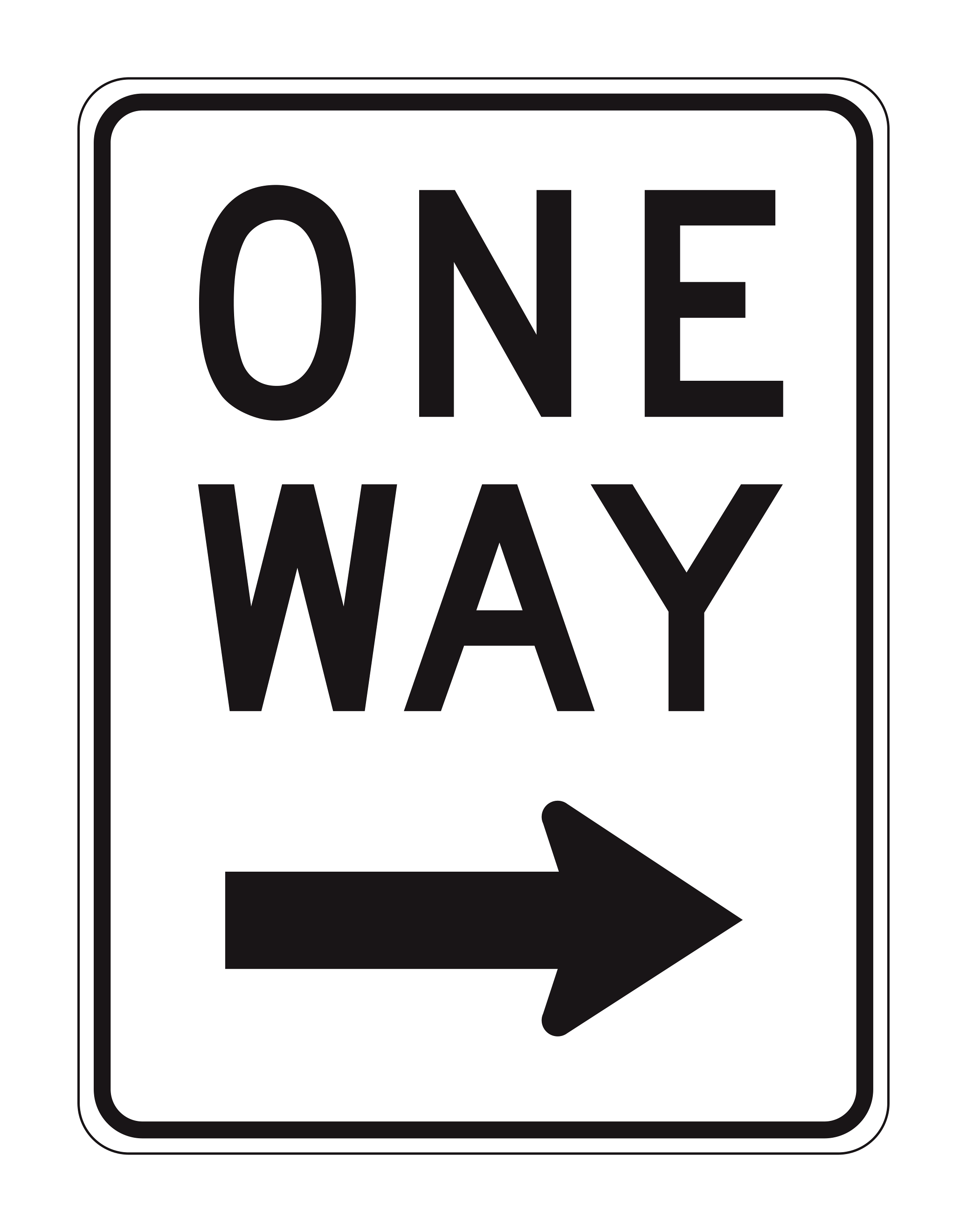 R6-2 One Way (Right) — official FHWA layout