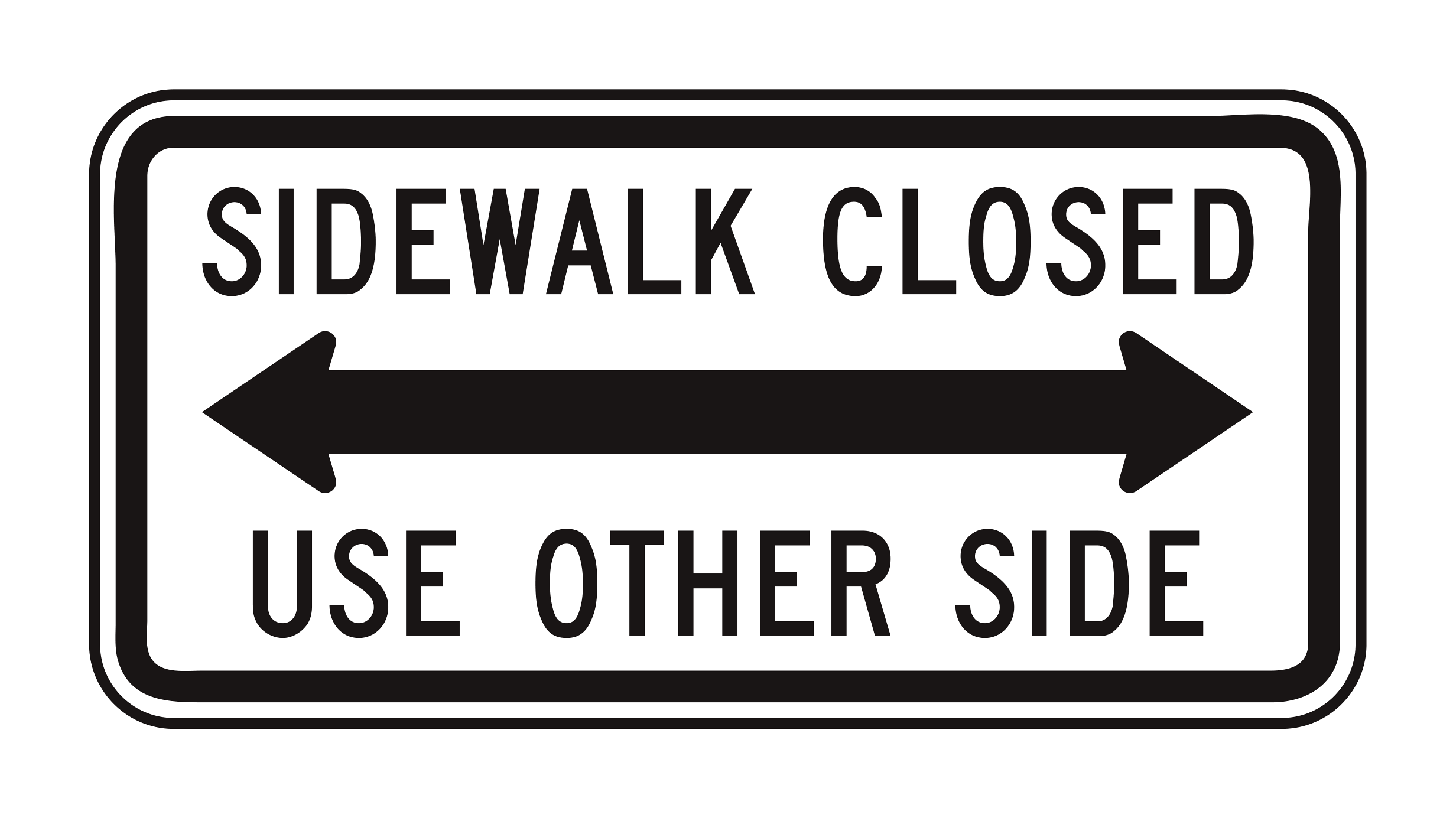 R9-10 Sidewalk Closed Use Other Side — official FHWA layout