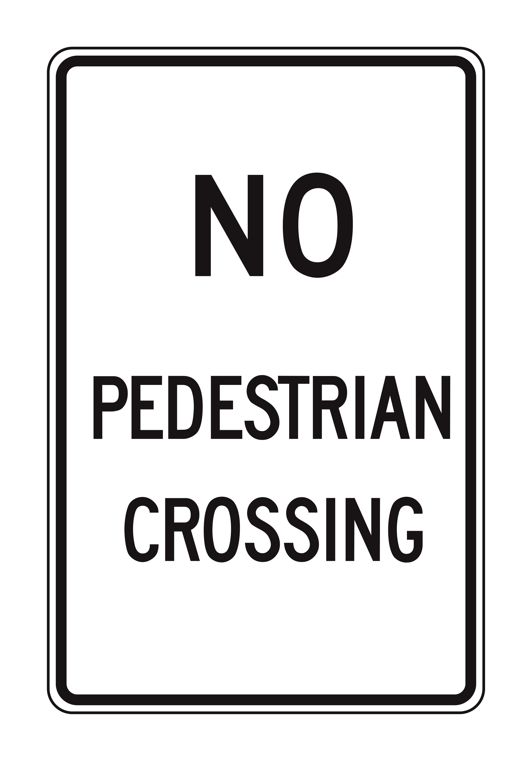 R9-3a No Pedestrian Crossing — official FHWA layout