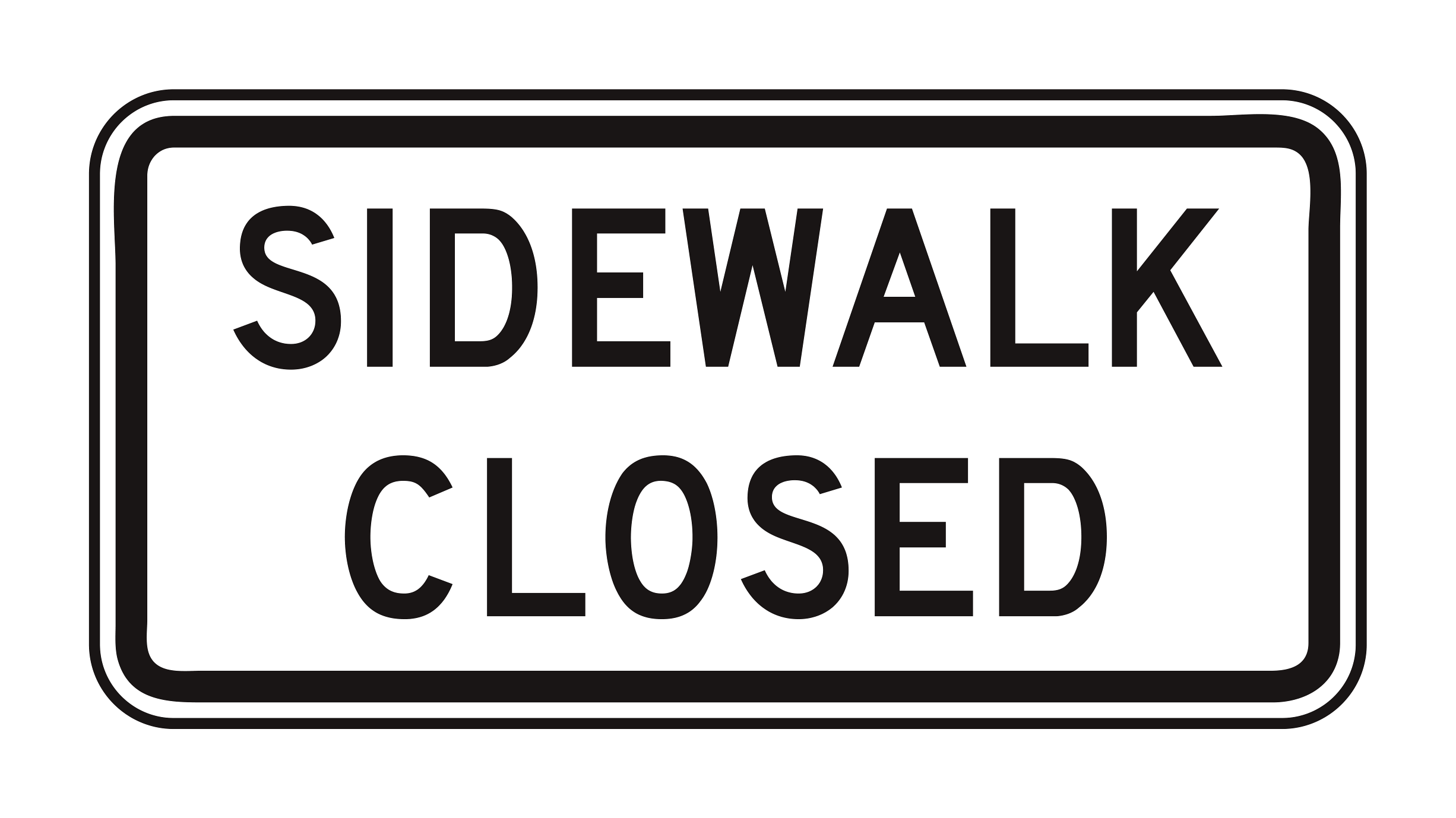 R9-9 Sidewalk Closed — official FHWA layout