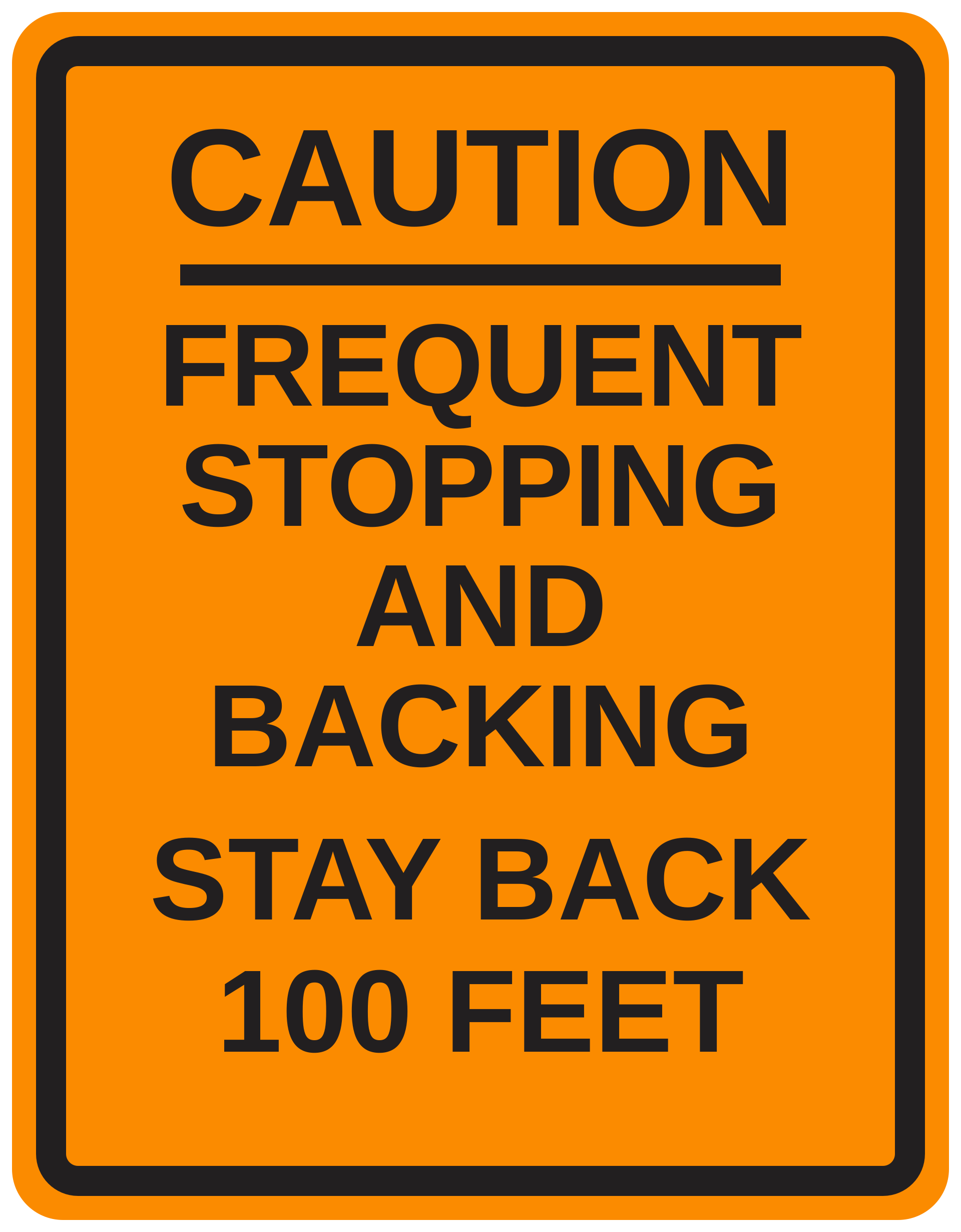 SC21(CA) Caution - Frequent Stopping and Backing — official FHWA layout