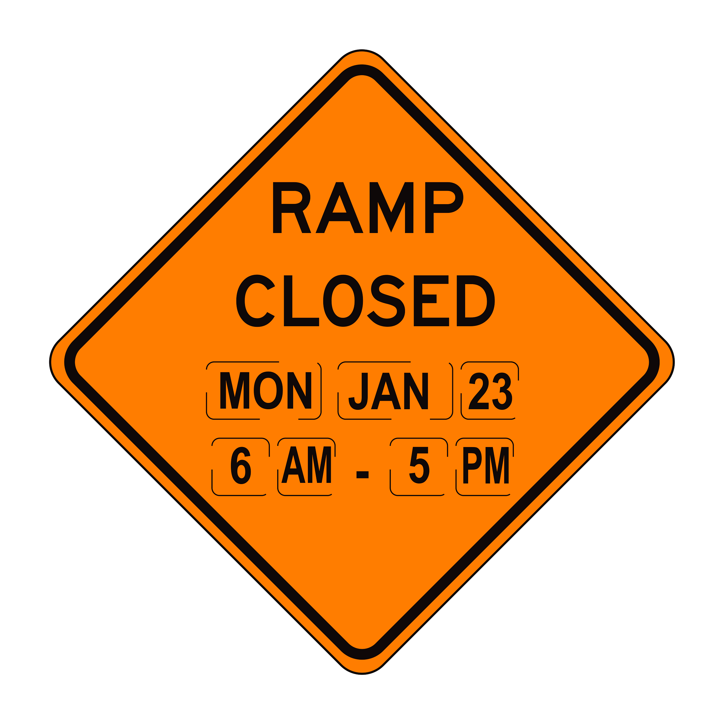 SC6-3(CA) Ramp Closed (Day/Date/Time) — official FHWA layout