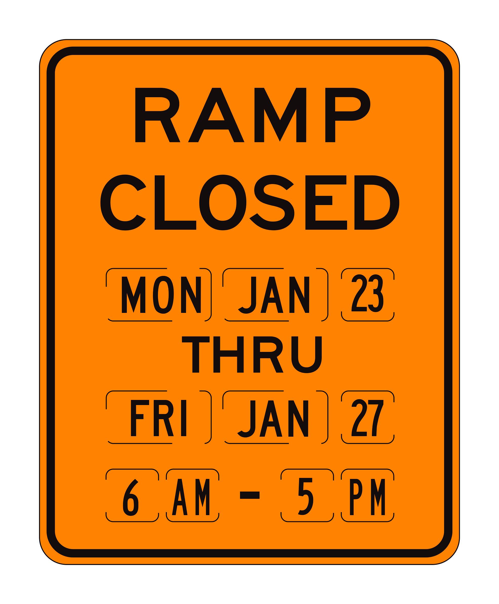 SC6-4(CA) Ramp Closed (Day/Date Thru Day/Date/Time) — official FHWA layout