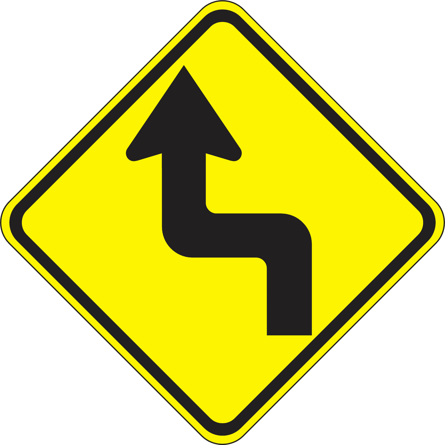 W1-3L Reverse Turn (Left) — official FHWA layout