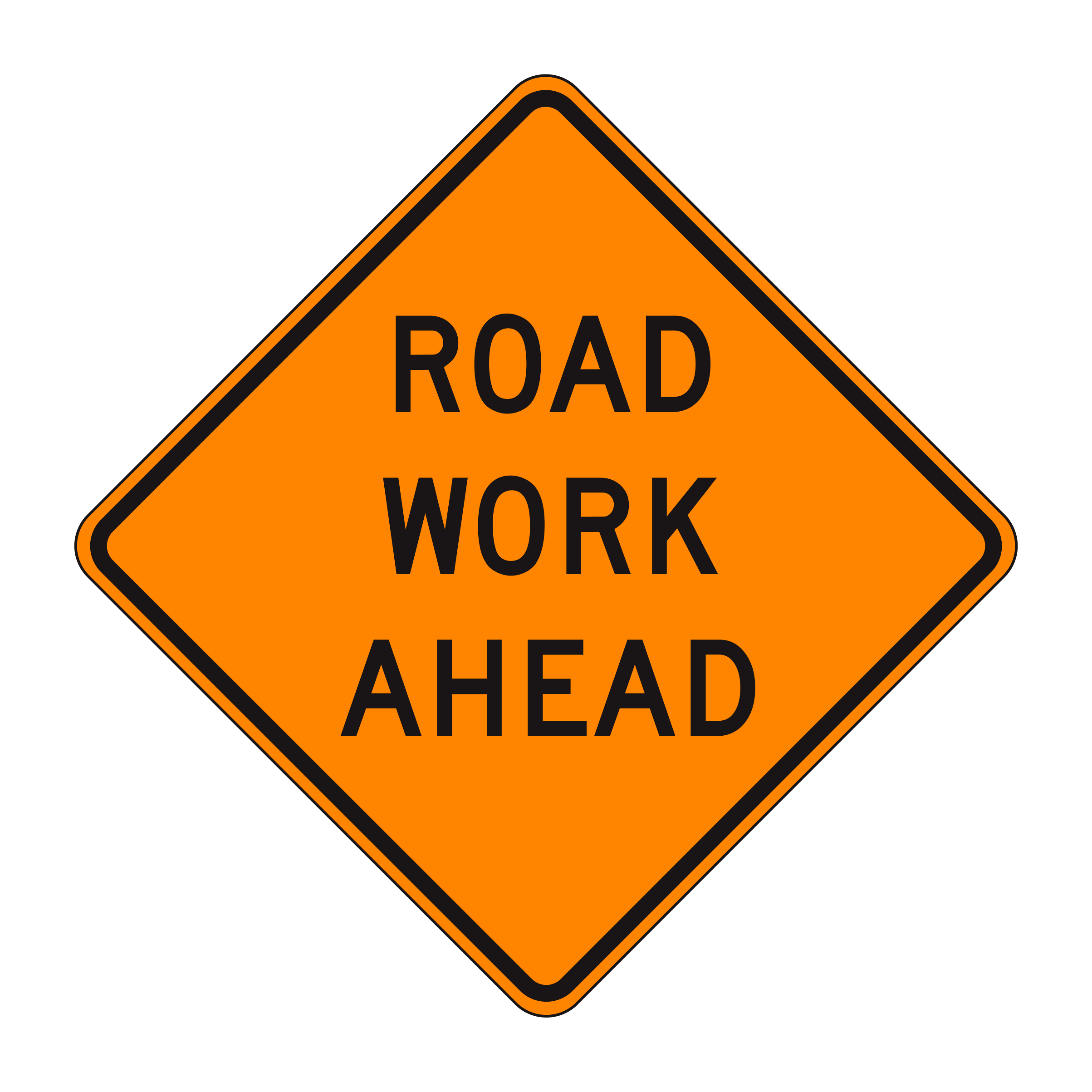 W20-1(CA) Road Work Ahead (California) — official FHWA layout