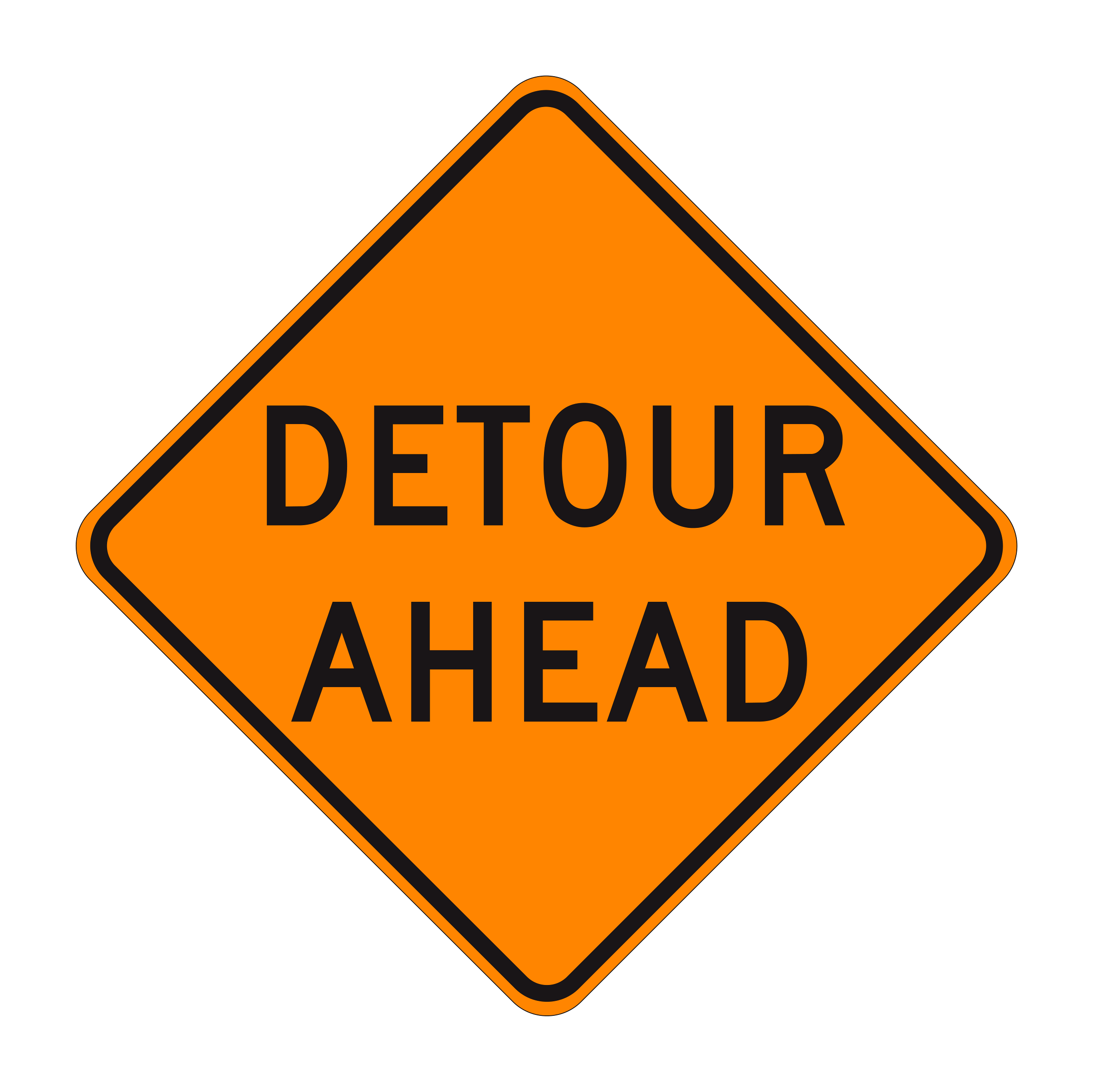 W20-2 Detour Ahead — official FHWA layout
