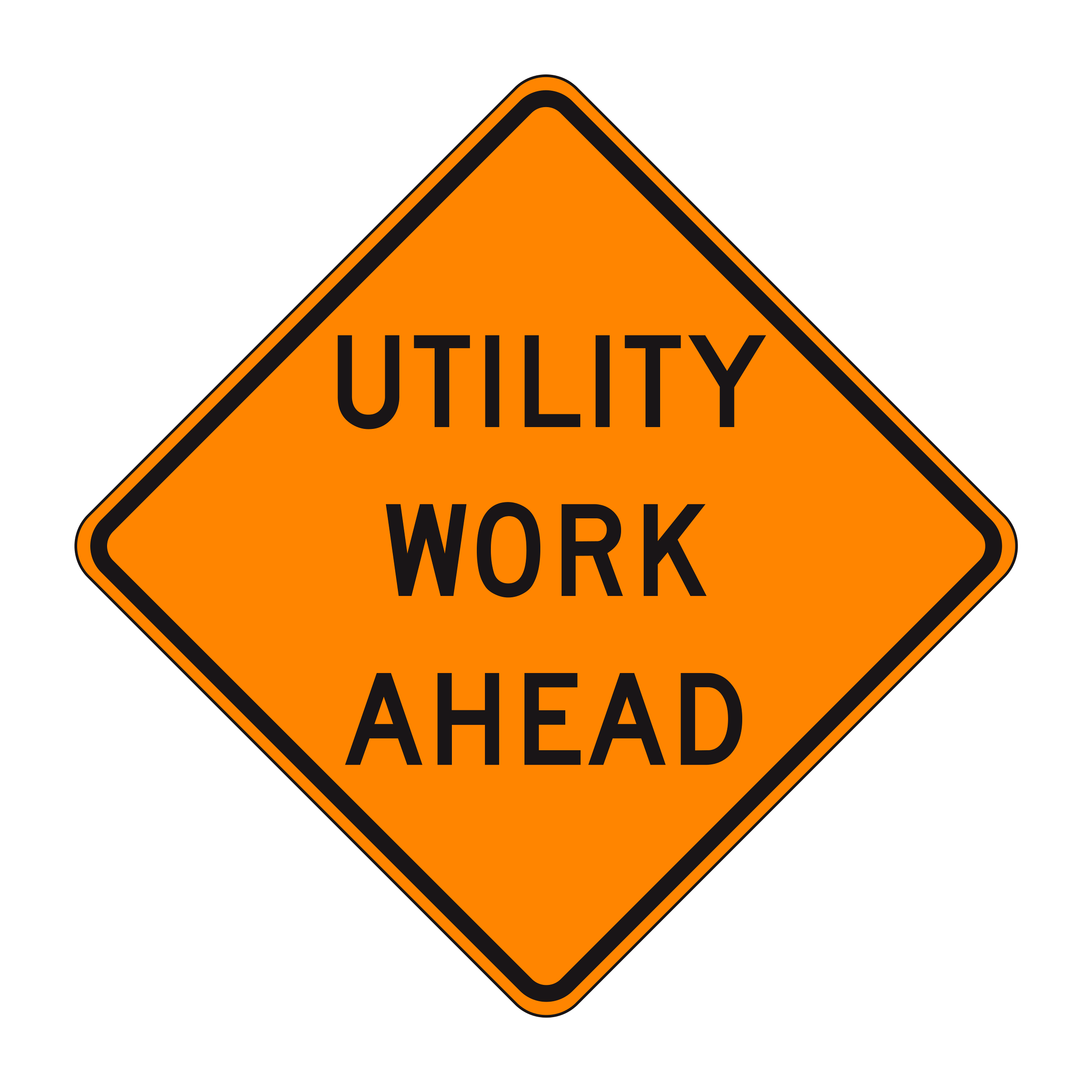 W21-7 Utility Work Ahead — official FHWA layout