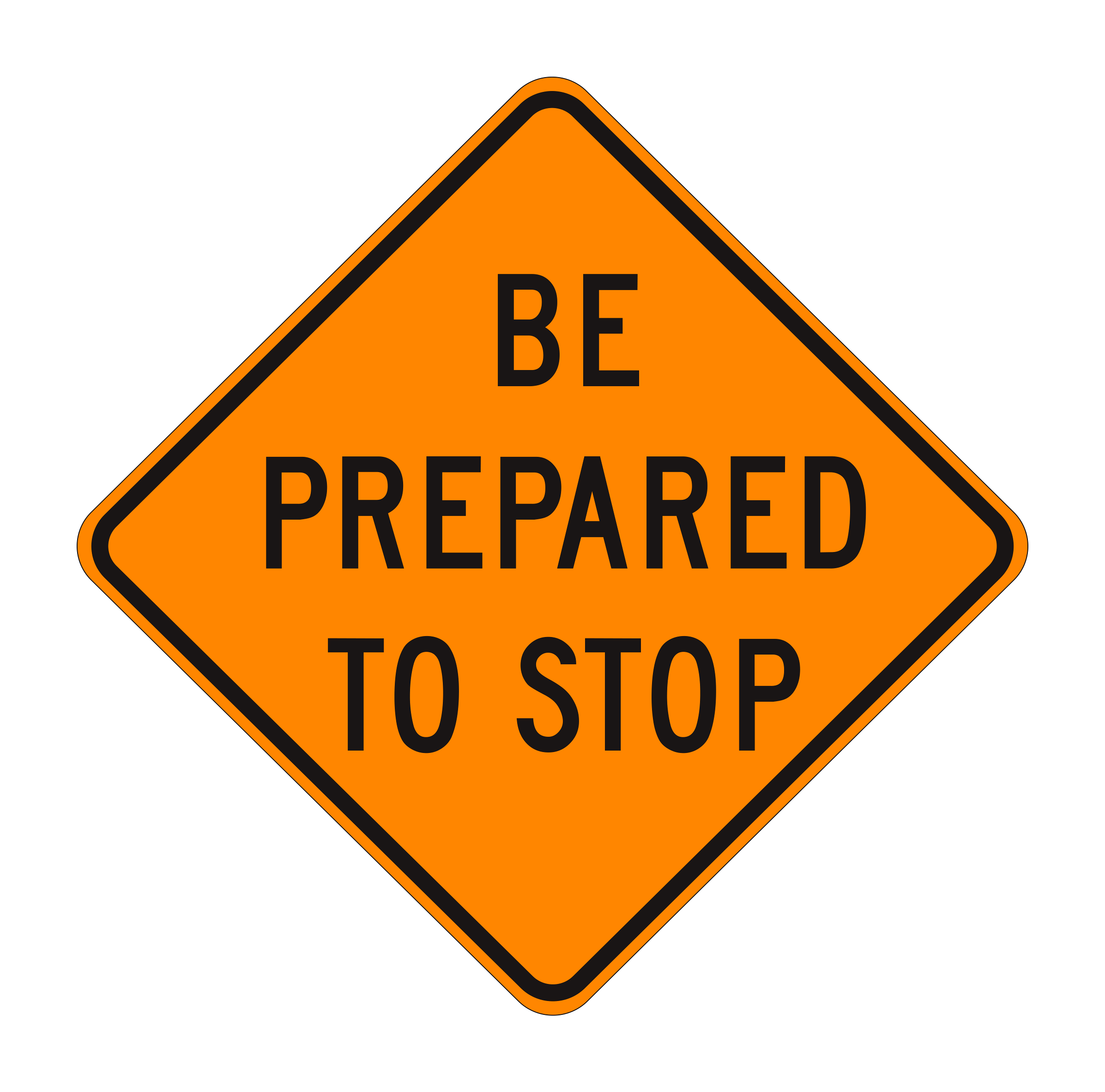 W3-4 Be Prepared To Stop — official FHWA layout