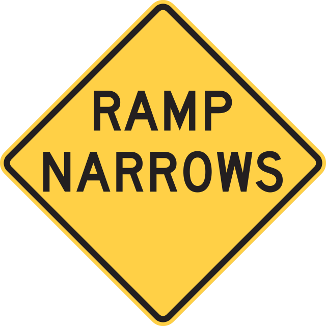 W5-4 Ramp Narrows — official FHWA layout