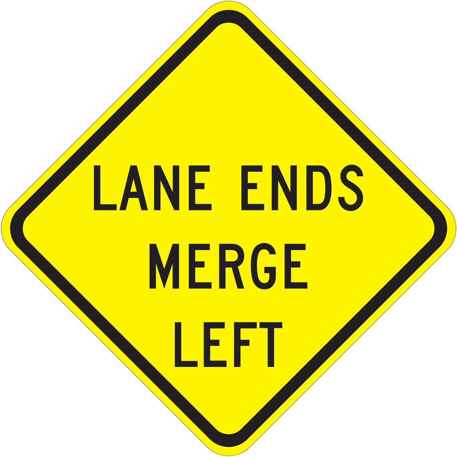 W9-2 Lane Ends Merge Left (Right) — official FHWA layout